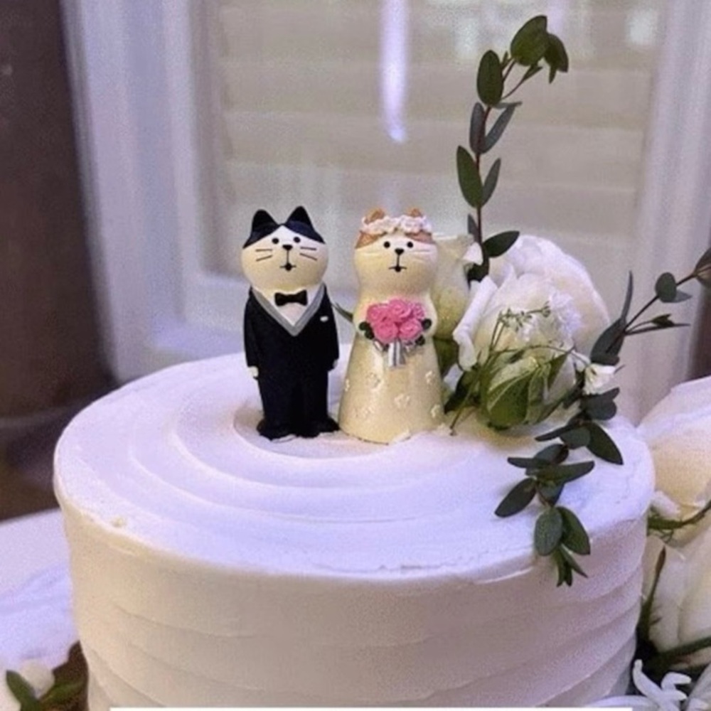 ❤️ Cat Wedding Figures, Set of 2, Super Cute Cat Newlyweds, Cat Lovers